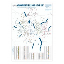Wainwright Fells Map & Tick List - A2 size, small, 594 x 420mm